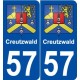 57 Creutzwald blason autocollant plaque stickers ville