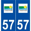 57 Creutzwald logo autocollant plaque stickers ville