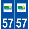 57 Creutzwald logo autocollant plaque stickers ville