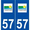 57 Creutzwald logo autocollant plaque stickers ville