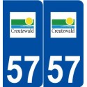 57 Creutzwald logo autocollant plaque stickers ville