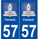 57 Fameck blason autocollant plaque stickers ville