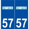 57 Fameck logo autocollant plaque stickers ville