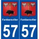 57 Farébersviller blason autocollant plaque stickers ville