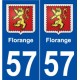 57 Florange blason autocollant plaque stickers ville