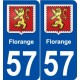 57 Florange blason autocollant plaque stickers ville