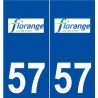57 Florange logo autocollant plaque stickers ville