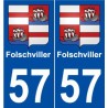 57 Folschviller blason autocollant plaque stickers ville