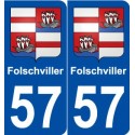 57 Folschviller blason autocollant plaque stickers ville