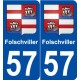 57 Folschviller blason autocollant plaque stickers ville