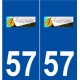 57 Folschviller logo autocollant plaque stickers ville