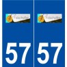 57 Folschviller logo autocollant plaque stickers ville