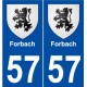 57 Forbach blason autocollant plaque stickers ville