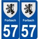 57 Forbach blason autocollant plaque stickers ville