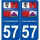 57 Freyming-Merlebach blason autocollant plaque stickers ville