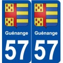 57 Guénange blason autocollant plaque stickers ville