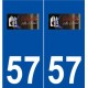 57 Guénange logo autocollant plaque stickers ville