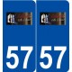 57 Guénange logo autocollant plaque stickers ville