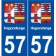 57 Hagondange blason autocollant plaque stickers ville