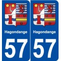 57 Hagondange blason autocollant plaque stickers ville