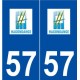 57 Hagondange logo autocollant plaque stickers ville