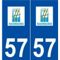 57 Hagondange logo autocollant plaque stickers ville