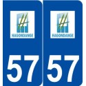 57 Hagondange logo autocollant plaque stickers ville