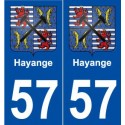 57 Hayange blason autocollant plaque stickers ville