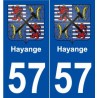 57 Hayange blason autocollant plaque stickers ville