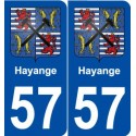 57 Hayange blason autocollant plaque stickers ville