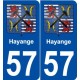 57 Hayange blason autocollant plaque stickers ville