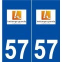 57 Hettange-Grande logotipo de la etiqueta engomada de la placa de pegatinas de la ciudad