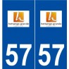 57 Hettange-Grande logo autocollant plaque stickers ville