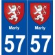 57 Marly blason autocollant plaque stickers ville