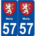 57 Marly blason autocollant plaque stickers ville