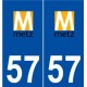 57 Metz logo autocollant plaque stickers ville