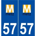 57 Metz logo autocollant plaque stickers ville