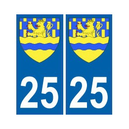 25 Doubs autocollant plaque blason armoiries stickers département
