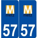57 Metz logo autocollant plaque stickers ville