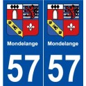 57 Mondelange blason autocollant plaque stickers ville