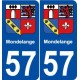 57 Mondelange blason autocollant plaque stickers ville