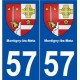 57 Montigny-lès-Metz blason autocollant plaque stickers ville