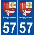 57 Montigny-lès-Metz blason autocollant plaque stickers ville