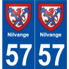 57 Nilvange blason autocollant plaque stickers ville