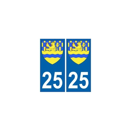 25 Doubs autocollant plaque blason armoiries stickers département