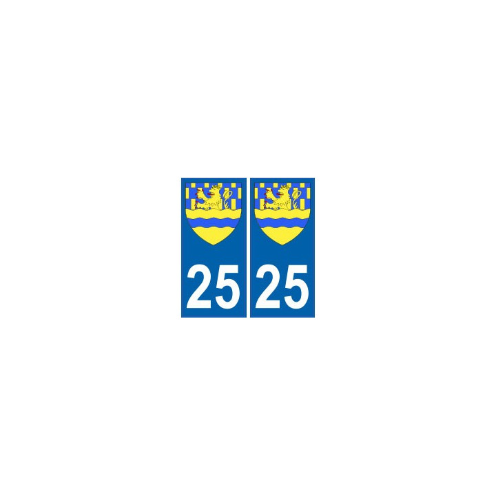 25 Doubs autocollant plaque blason armoiries stickers département