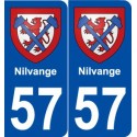 57 Nilvange blason autocollant plaque stickers ville