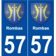 57 Rombas blason autocollant plaque stickers ville