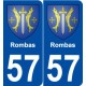 57 Rombas blason autocollant plaque stickers ville