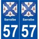 57 Sarralbe blason autocollant plaque stickers ville